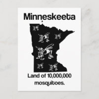 Minneskeeta Tierra de Mosquitos Funny Postcard MN