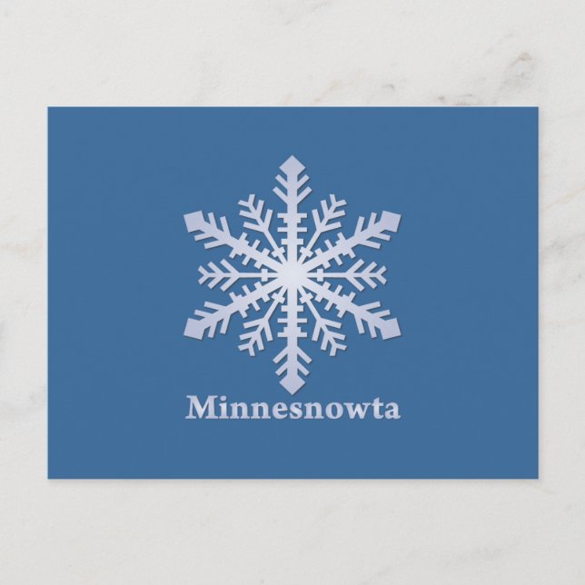 Postal Minnesnowta Copo de Nieve Azul (Anverso)