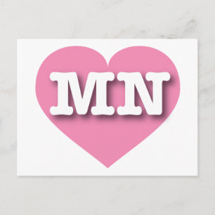 Postal Minnesota Corazón Rosa - Amo MN