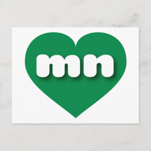 Postal Minnesota corazón verde - Amo a los hombres