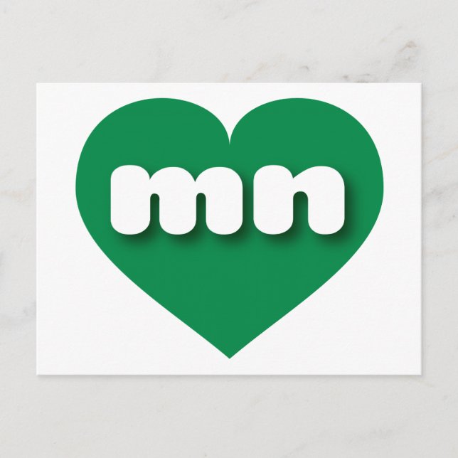 Postal Minnesota corazón verde - Amo a los hombres (Anverso)