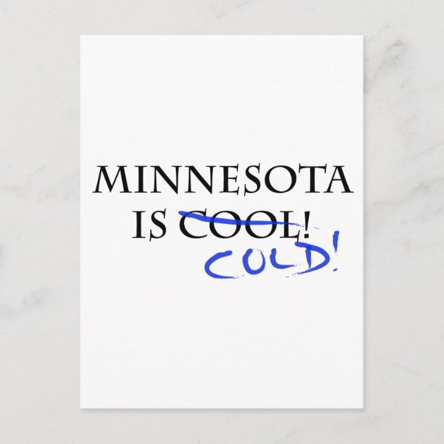 Postal Minnesota es Guay - ¡y Frío! (Anverso)