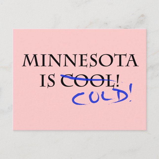 Postal Minnesota es Guay - ¡y Frío! (Anverso)