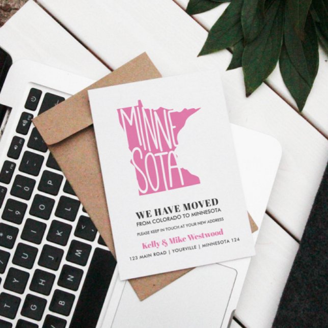 Postal MINNESOTA Hemos movido nueva dirección Nueva casa (Minnesota state moving announcement)
