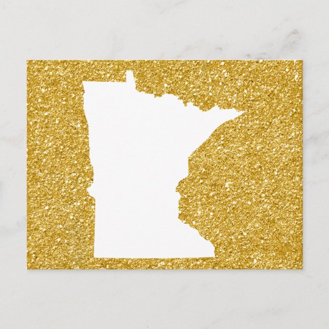 Postal Minnesota in White and Gold Glitter (Anverso)