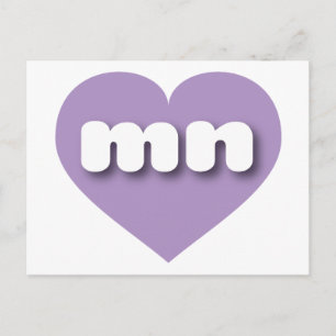 Postal Minnesota lavender heart - Amo a los hombres