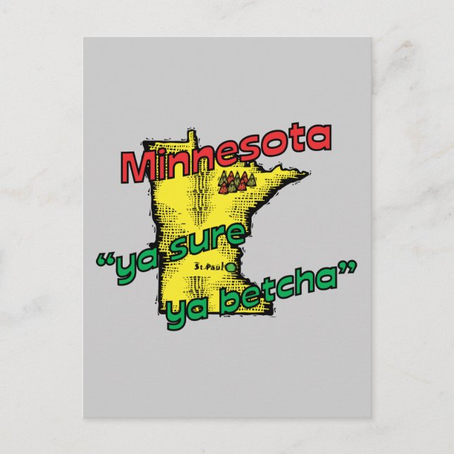Postal Minnesota MN US Motto ~ Ya Seguro Ya Betcha (Anverso)