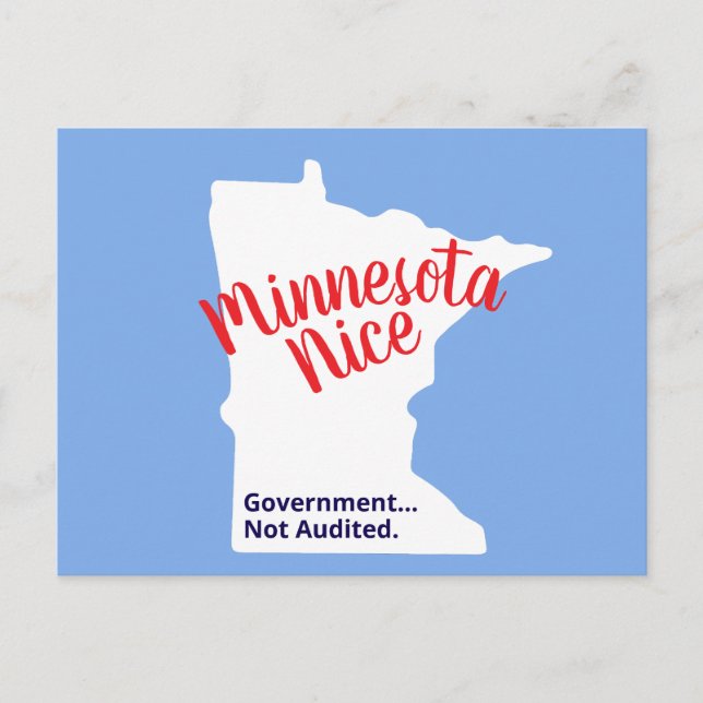 Postal Minnesota Nice, Government Not Audited – Funny MN (Anverso)