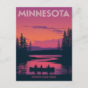 Postal Minnesota North Star State Paseando en Canoa al At