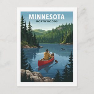 Postal Minnesota Northwoods Grand Marais Recuerdo de Viaj