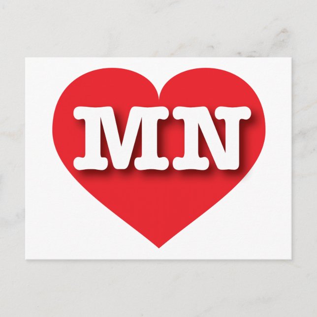 Postal Minnesota Red Heart - Amo MN (Anverso)