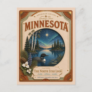 Postal Minnesota Vintage Paper Cut American Arcana