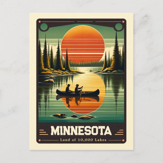Postal Minnesota | Vintage patriótico (Anverso)
