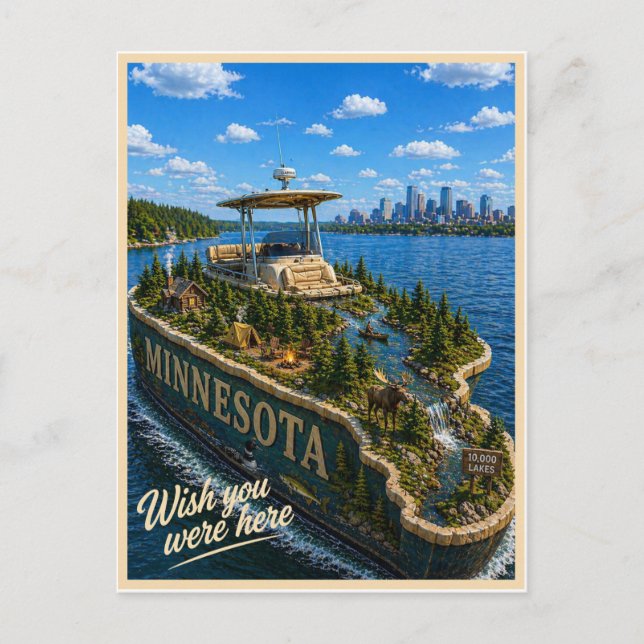 Postal Minnesota | Wish You Were Here | Serie del Estado (Anverso)