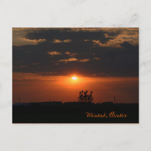 Postal Minonk, paisaje de la puesta de sol de Illinois
