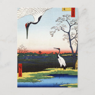 Postal Minowa, Kanasugi, Mikawashima por Utagawa Hiroshig