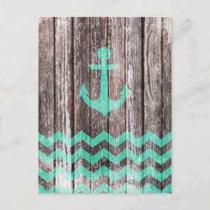 Postal Mint Anchor en madera antigua