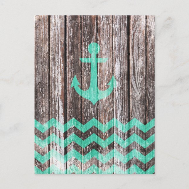 Postal Mint Anchor en madera antigua (Anverso)