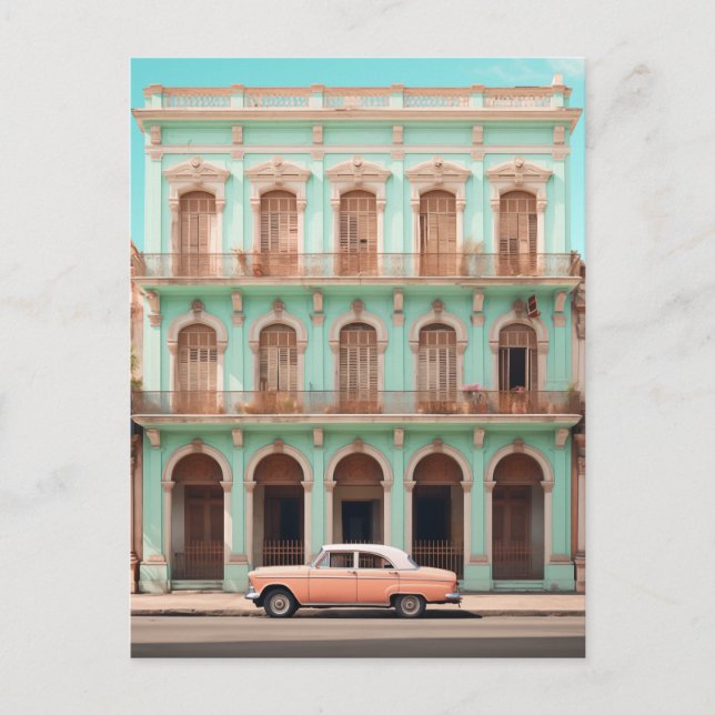 Postal Mint Building Peach Car Havana Cuba (Anverso)