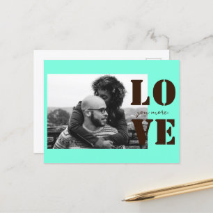 Postal Mint Green Love You More día de San Valentín