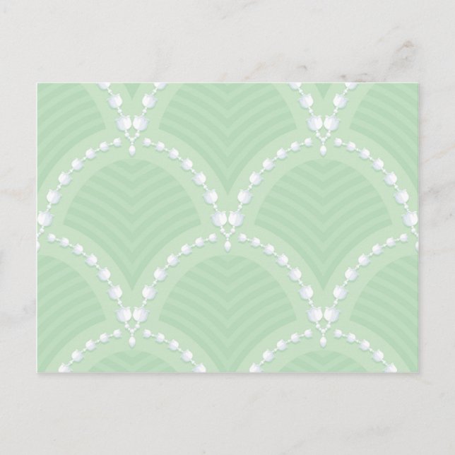 Postal Mint, lindo, blanco, art deco, perla, patrón, art  (Anverso)