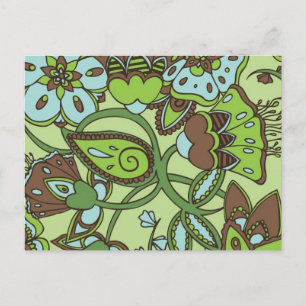 Postal Minty Green Floral