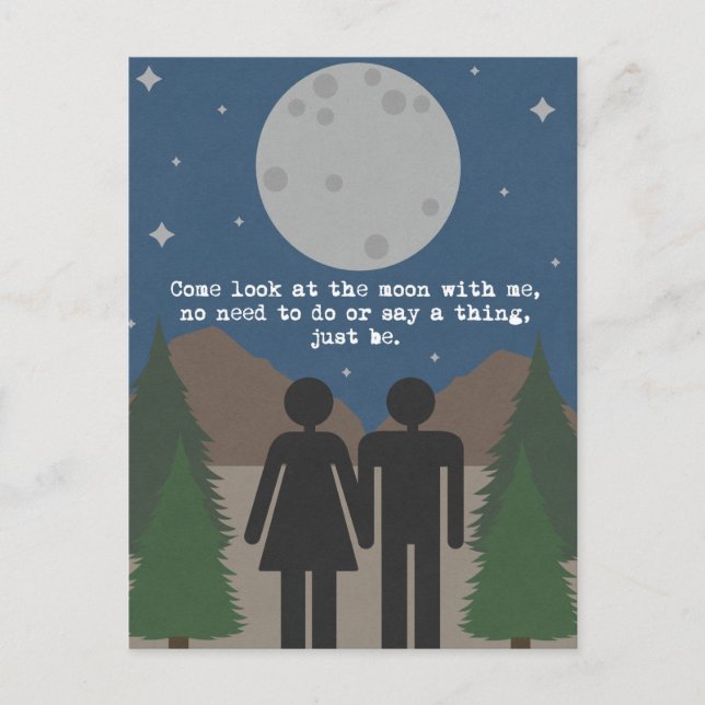 Postal Mira la luna (Anverso)