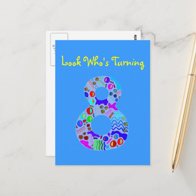 Postal Mira quién cumple 8 años (Anverso/Reverso In Situ)