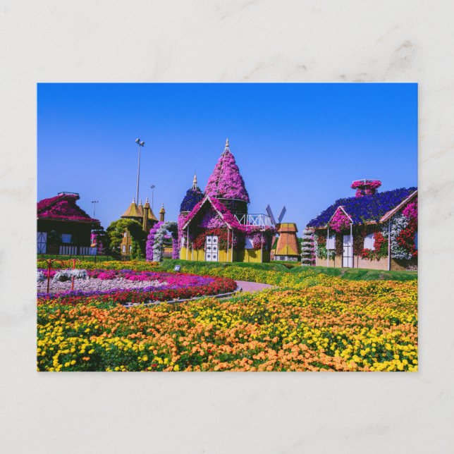 Postal Miracle Garden, casas florales de Dubai (Anverso)