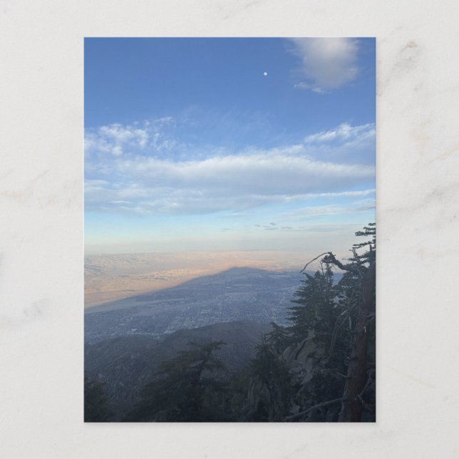 Postal Mirador con cielo azul y luna creciente (Anverso)