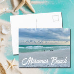 Postal Miramar Beach Florida Hermosa fotografía oceánica<br><div class="desc">Saludos desde la hermosa playa Miramar de Florida. Fantástica fotografía de costa esmeralda de los sandpipers en el borde de las olas del océano en la arena. Postales de Destin a orillas del mar en verano.</div>