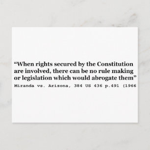 Postal Miranda vs Arizona 384 US 436 p 491 1966