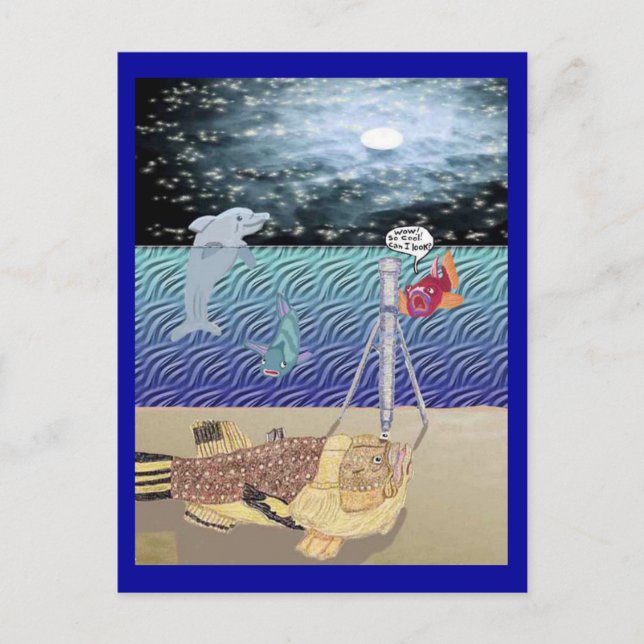 Postal Mirando A La Luna (Anverso)