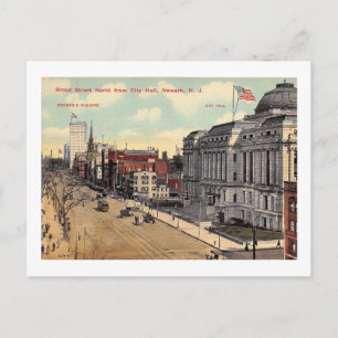 Postal Mirando hacia abajo la calle Broad St., Newark, Ne
