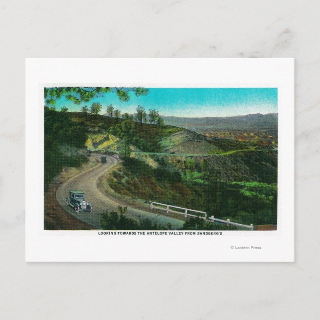 Postal Mirando hacia el Valle Antelope desde Sandberg's (Anverso)