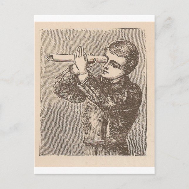 Postal Mirando las estrellas (Anverso)