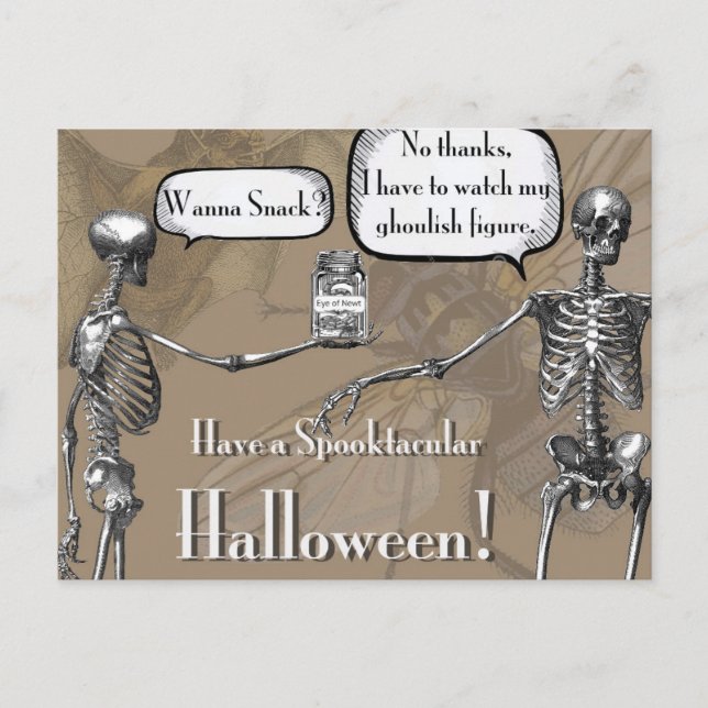 Postal Mirando mi Ghoulish Figura (Anverso)