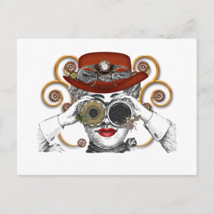 Postal mirando steampunked tipo steampunk
