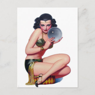 Postal Mirar a la bola de cristal