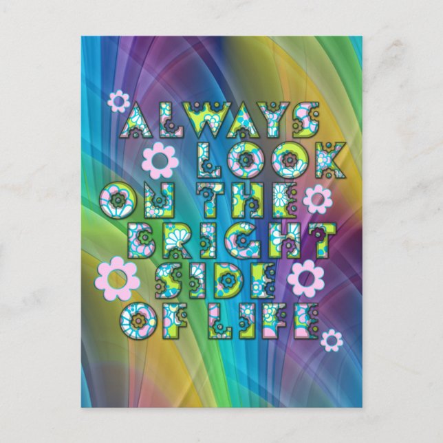 Postal mirar siempre en el lado brillante de la vida (Anverso)