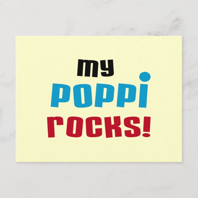 Postal Mis Camisetas y Regalos My Poppi Rocks (Anverso)