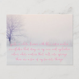 Postal Mis cosas favoritas - Invierno romántico
