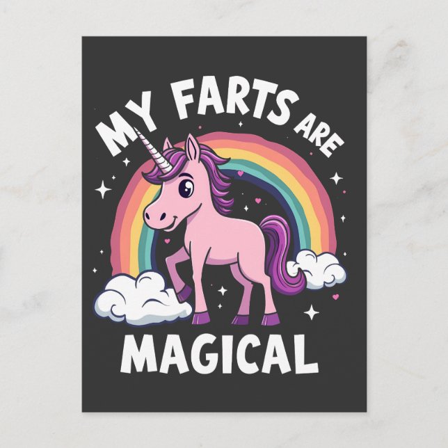 Postal Mis Faros Son Un Arcoiris De Unicornio Gracioso (Anverso)
