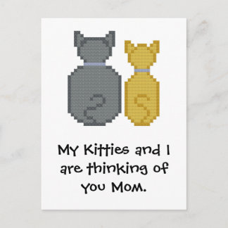 Postal Mis gatitos y yo estamos pensando en ti, mamá. Pos