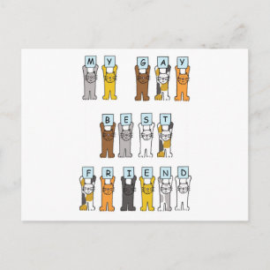 Postal Mis gays mejores amigos Personalizados gatos