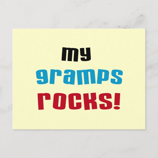 Postal Mis Gramps Rocks camisetas y regalos (Anverso)