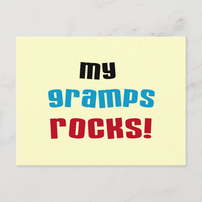 Postal Mis Gramps Rocks camisetas y regalos (Anverso)