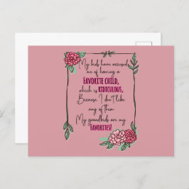 Postal Mis hijos me han acusado de tener un hijo favorito