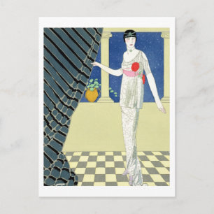 Postal Mis invitados no han llegado, ilustracion de una m