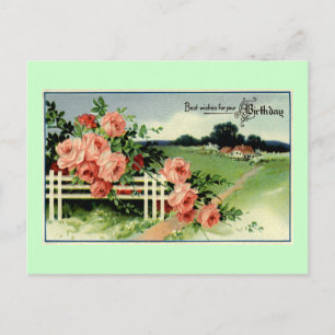 Postal "Mis mejores deseos para su cumpleaños" Vintage